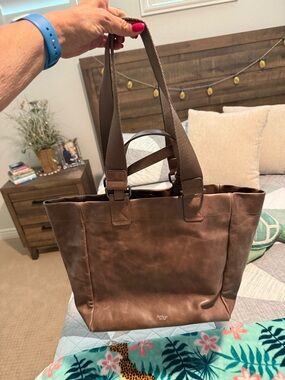 Botkier New York Brown Leather Tote Bag with Dual Straps